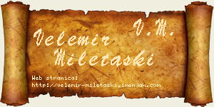 Velemir Miletaški vizit kartica